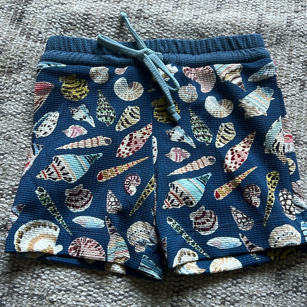 Marysia Kids Swim Trunks - Blue with Seashell Print
